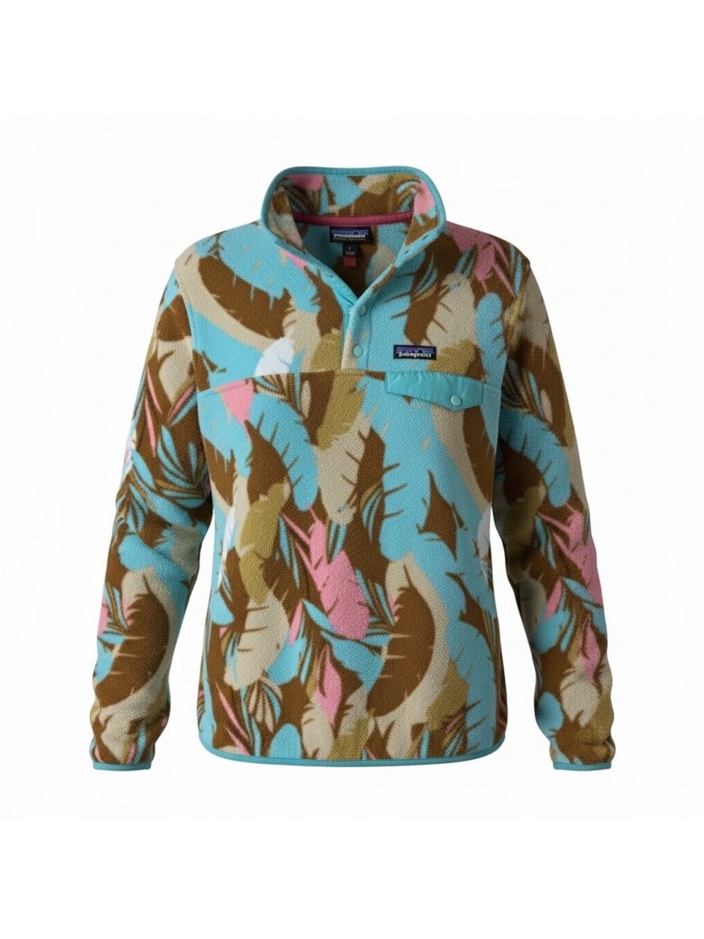 Patagonia Synchilla Snap-T Fleece Women's Size Medium Feather Dance Bear Brown